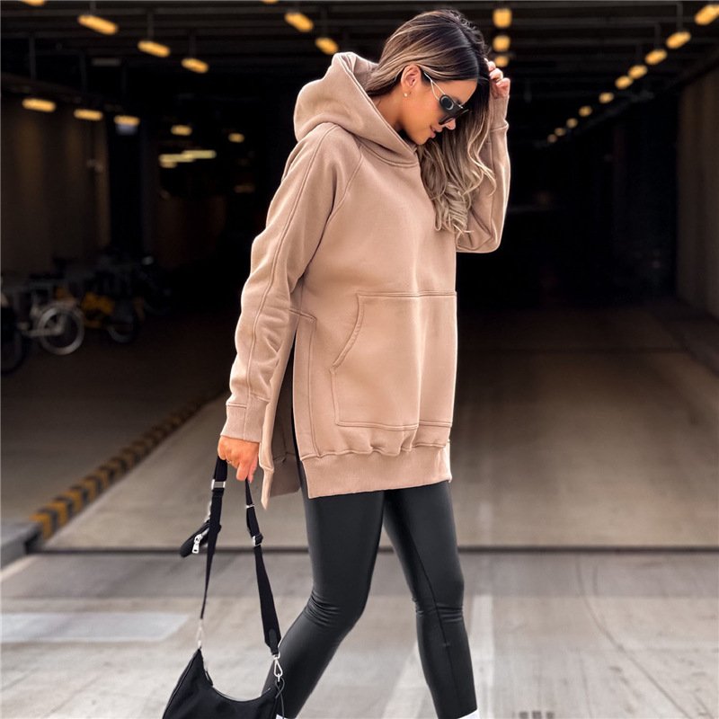 Pocket style slit pullover hoodie - Image 5
