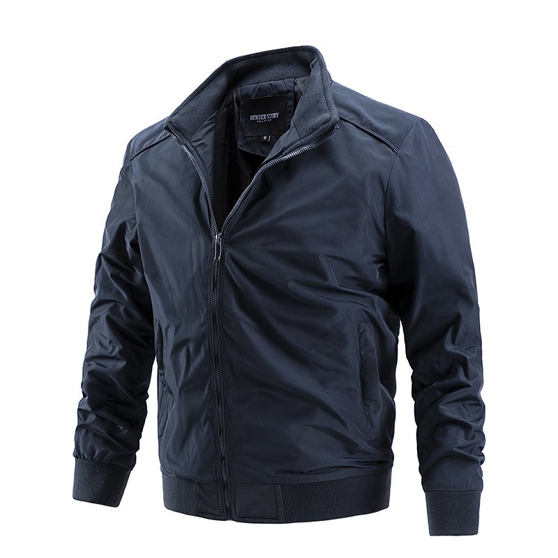 Men's Jacket Spring and Autumn New Large Men's Casual Top Solid Color Men's Jacket - Image 3
