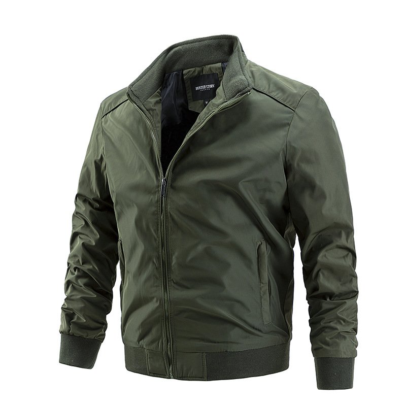 Men's Jacket Spring and Autumn New Large Men's Casual Top Solid Color Men's Jacket - Image 5