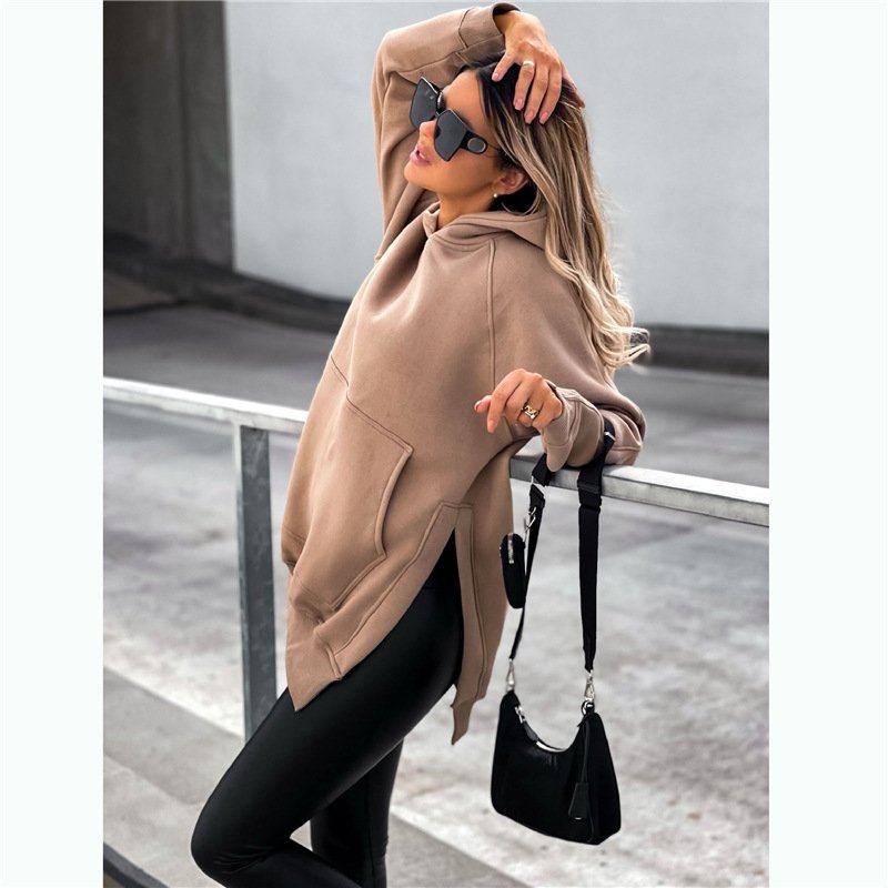 Pocket style slit pullover hoodie - Image 4
