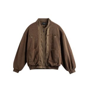 Two-Piece Loose Baseball Jacket with Large Pockets