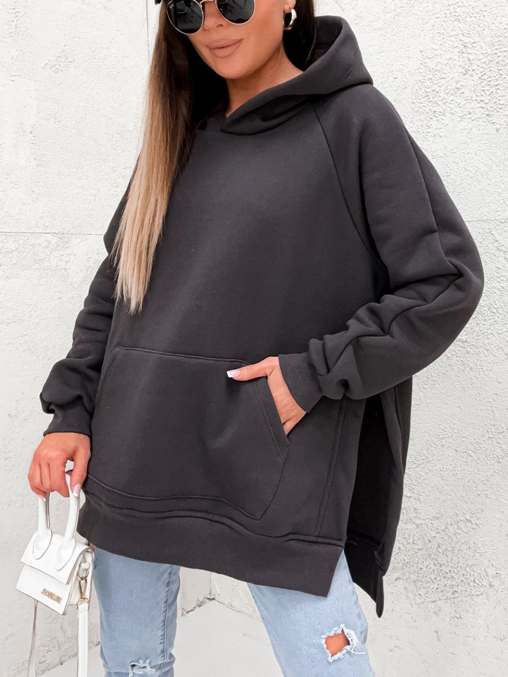 Pocket style slit pullover hoodie - Image 11
