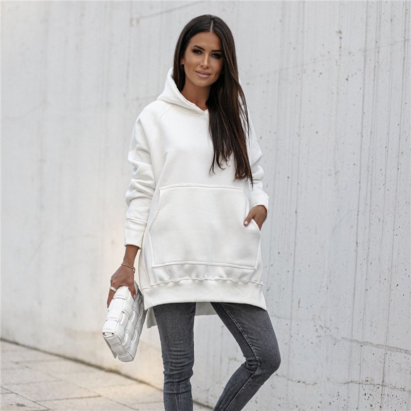 Pocket style slit pullover hoodie - Image 10