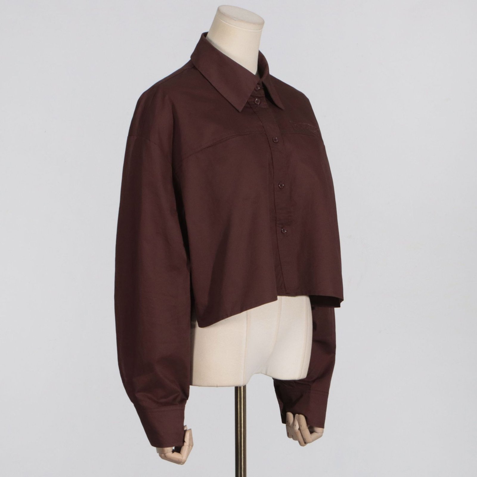 Minimalist style women's casual loose solid color long sleeved short shirt - Image 3