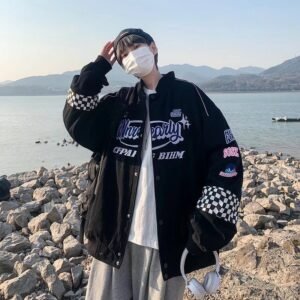 Spring and Autumn New Original American Retro Logo Embroidered Racing Baseball Jacket Men's Trendy Brand Handsome Couple Jacket