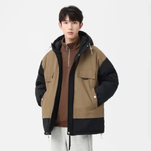 Men Winter Thickened Warm Lining Parkas Fashion Casual Outdoor Windproof Male Coats Loose Trend Cotton Men Jacket with Hood Coat