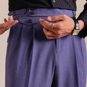 Mens Dress Pants Italian Style Trousers Straight Leg Men Double Pleated Breathable Business Casual Suit Pants