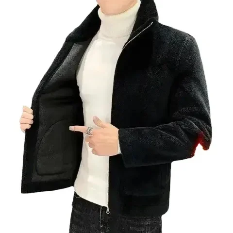 Men's Winter Fleece Lined Thickened Short Jacket Autumn Winter New Style Warm Clothing Short Length Woolen Coat Casual Loose Fit - Image 5