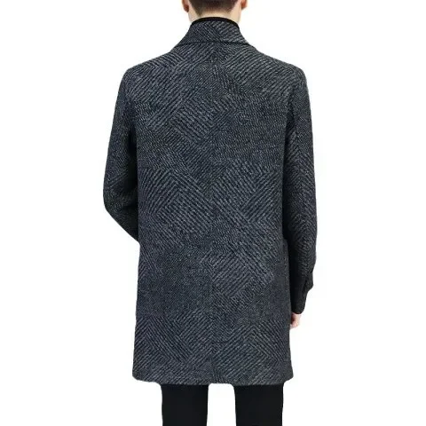 Thickened Double-Sided Woolen Coat Men's Mid-Length Fashion Single-Button Business Casual Woolen Jacket Trendy - Image 5