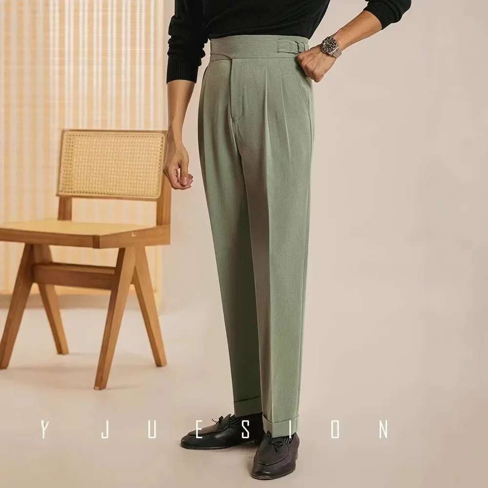 High Quality Men's Nine-Piece Suit Pants Draping Slim Fit Casual Westwear Quality Spring Summer Autumn Fashionable Trouser