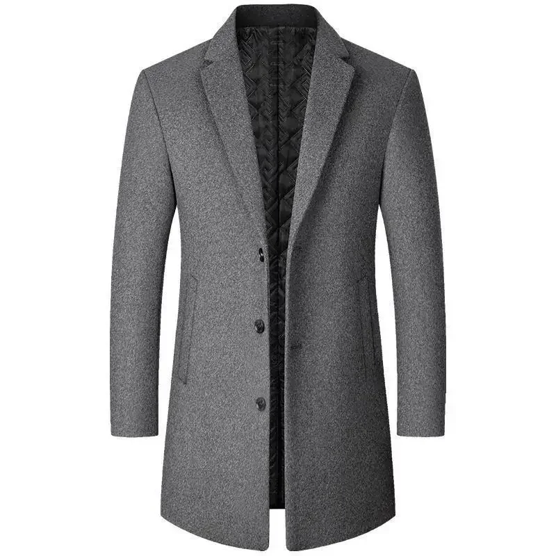 New Men's Woolen Jacket Slim Fit Medium-Length Coat, Autumn/Winter Warm Comfortable Wear. - Image 8