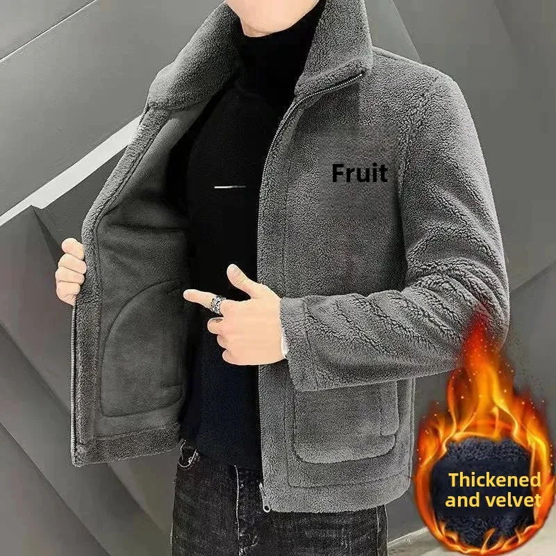 Men's Winter Fleece Lined Thickened Short Jacket Autumn Winter New Style Warm Clothing Short Length Woolen Coat Casual Loose Fit - Image 8