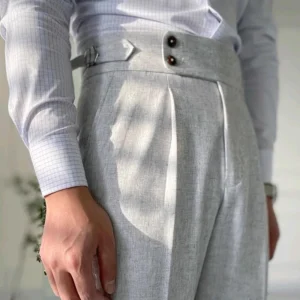 Men's Light Luxury Button-down Naples Baggy Suit Pants Casual Solid Color Straight Premium Elegant Dress Pants 2025 New Spring